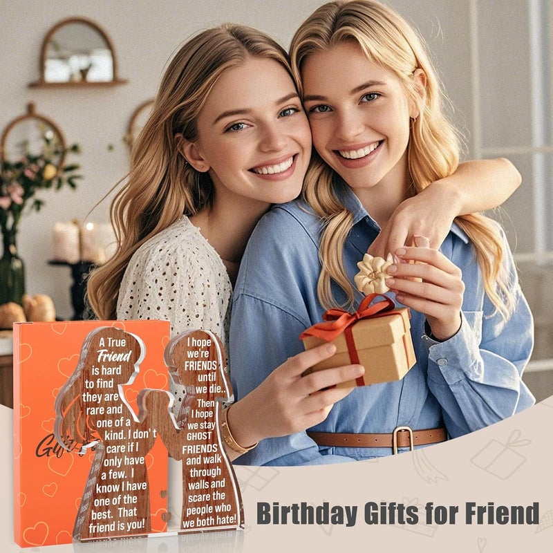 LuoHere Friend Birthday Gifts for Women Friendship Best Friend Valentines Ideas Soul Sister Female Bestie BFF, Mothers Day Christmas Unique Gifts Friends Forever Inspirational Cheer up Thank You Friend Plaque - Image 3